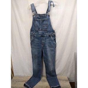 Vintage Silver Jeans Bib Overalls Womens Blue Denim Flare Bootcut Western XS L26
